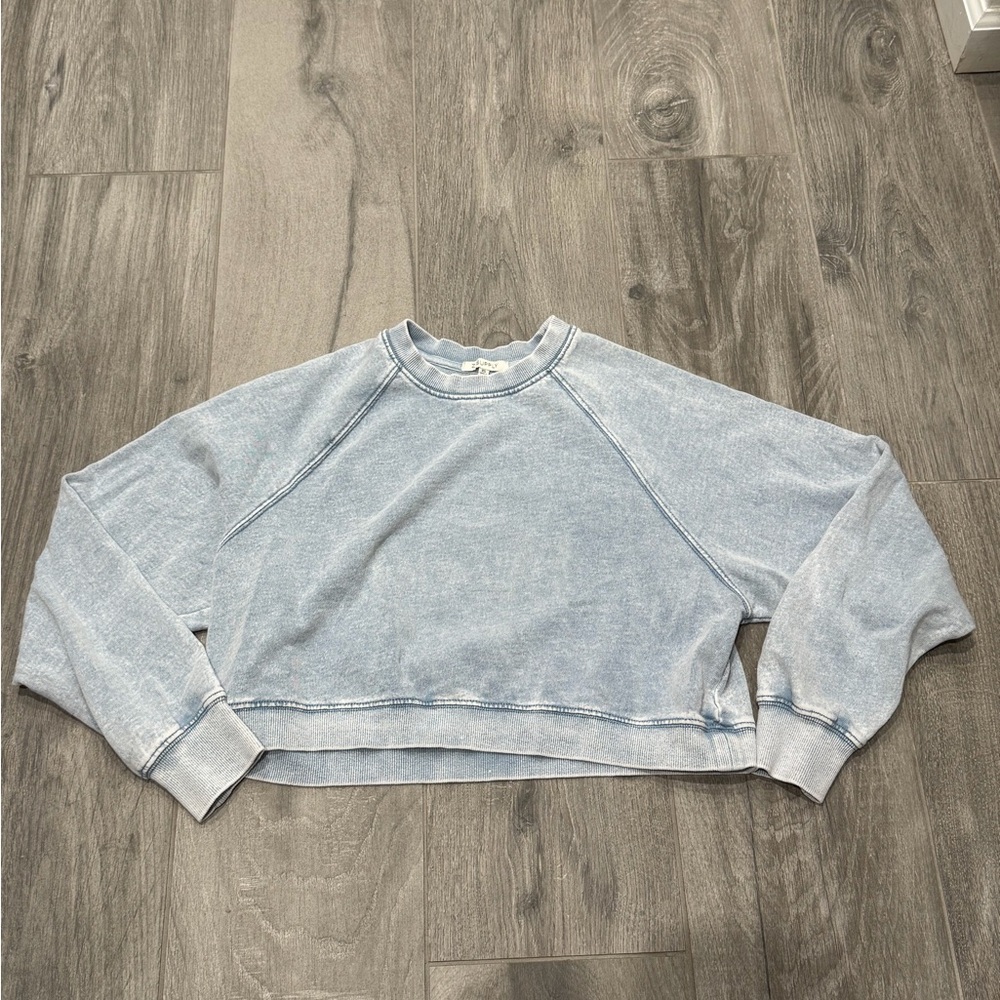ZSupply light blue denim wash crewneck sweatshirt- XS